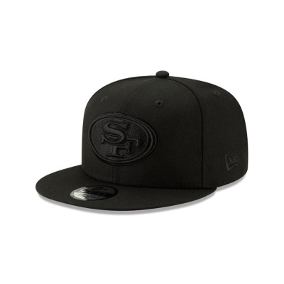 Black San Francisco 49ers Hat - New Era NFL Basic Black On Black 9FIFTY Snapback Caps USA4105829